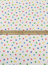 Off-White/Dark Green/Lemon/Multi 100% Cotton Stars Print Flannel 42W