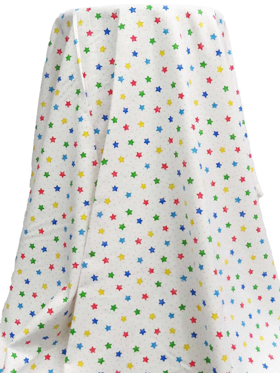 Off-White/Dark Green/Lemon/Multi 100% Cotton Stars Print Flannel 42W