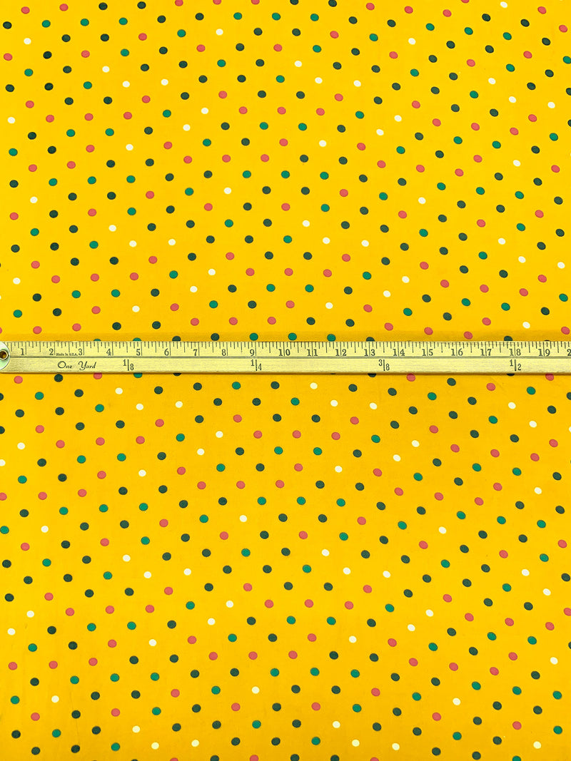 Sunglow/White/Warm Red/Ocean Green 100% Polyester Polka Dot Print Chiffon 58W