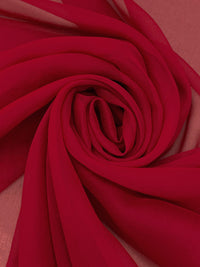 Ruby Red 100% Silk Chiffon 45W