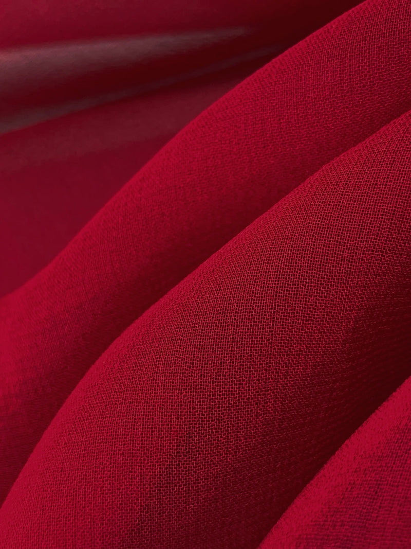 Ruby Red 100% Silk Chiffon 45W