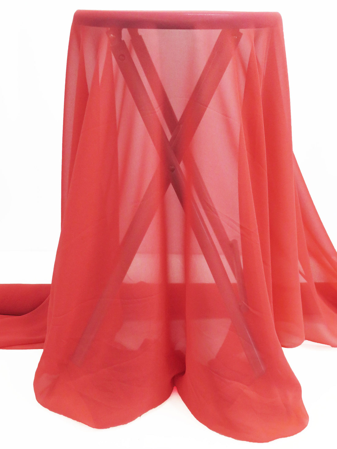 Living Coral 100% Silk Chiffon 54W