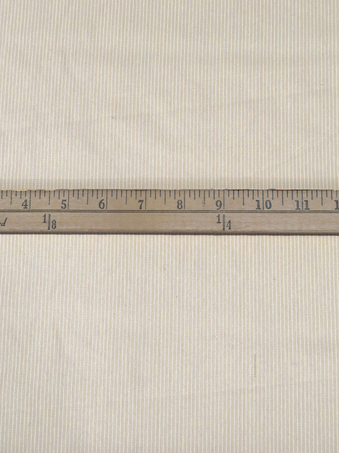 Light Tan/White Cotton/Polyester/Lycra Small Vertical Stripe Weave Stretch Suiting - NY Designer - 50W