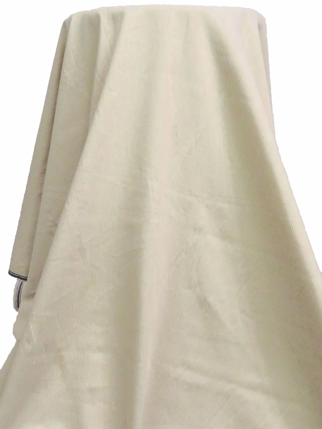 Light Tan/White Cotton/Polyester/Lycra Small Vertical Stripe Weave Stretch Suiting - NY Designer - 50W