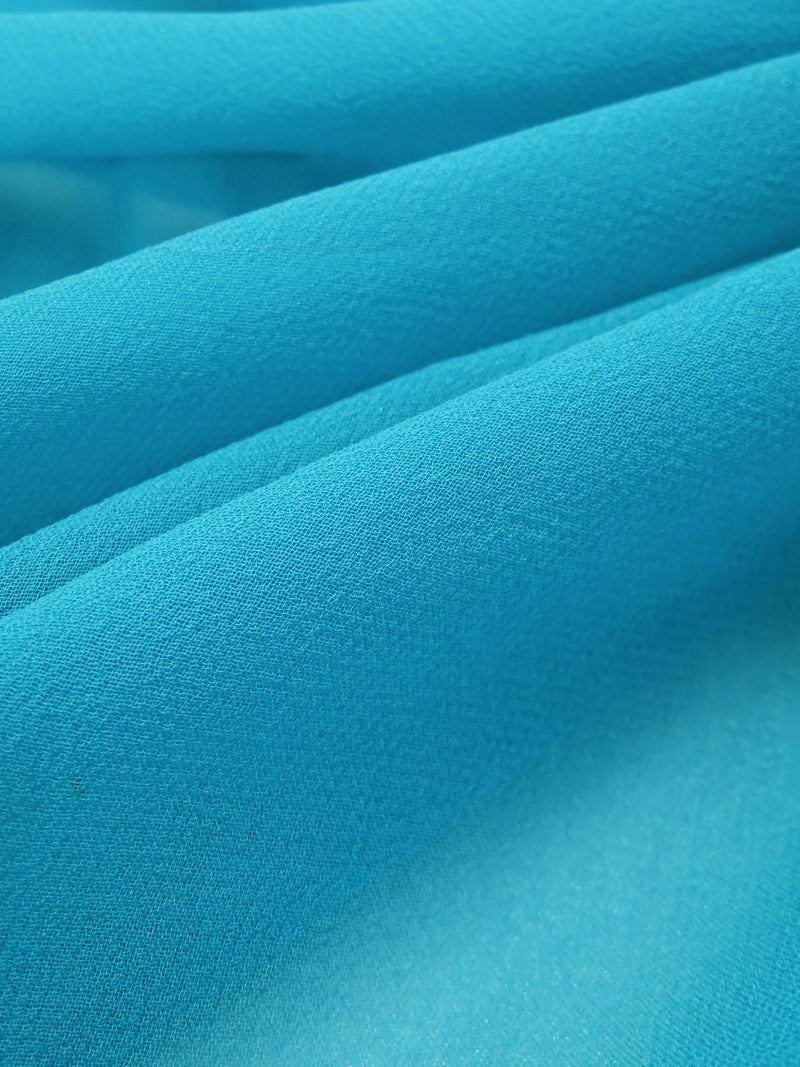 Pacific Blue 100% Silk Chiffon 54W