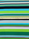 Aqua/Kiwi/White/Multi 100% Polyester Horizontal Stripe Print Blouse Weight Woven 60W