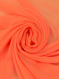 Coral Orange 100% Silk Chiffon 54W