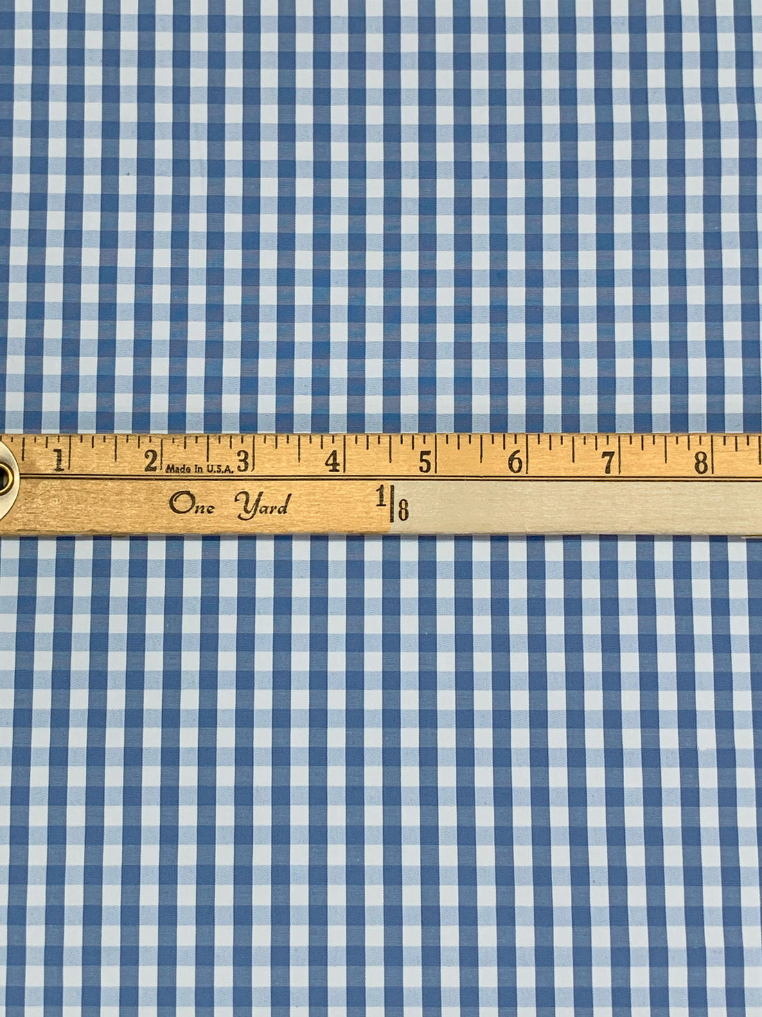 Queen Blue/White Cotton/Polyester Gingham Shirting - NY Designer - 56W