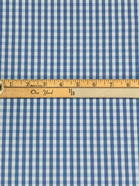 Queen Blue/White Cotton/Polyester Gingham Shirting - NY Designer - 56W