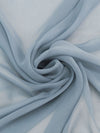 Pewter Blue 100% Silk Chiffon 45W