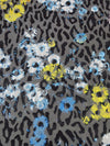 Black/Pacific Blue/Lemon/Multi Silk/Rayon Floral Print On Animal Burnout Chiffon - Monique Lhuillier - 54W