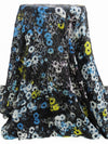 Black/Pacific Blue/Lemon/Multi Silk/Rayon Floral Print On Animal Burnout Chiffon - Monique Lhuillier - 54W