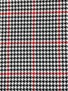 Red/White/Black 100% Polyester Yarn-Dyed Houndstooth Plaid Suiting - NY Designer - 56W