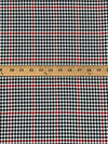 Red/White/Black 100% Polyester Yarn-Dyed Houndstooth Plaid Suiting - NY Designer - 56W