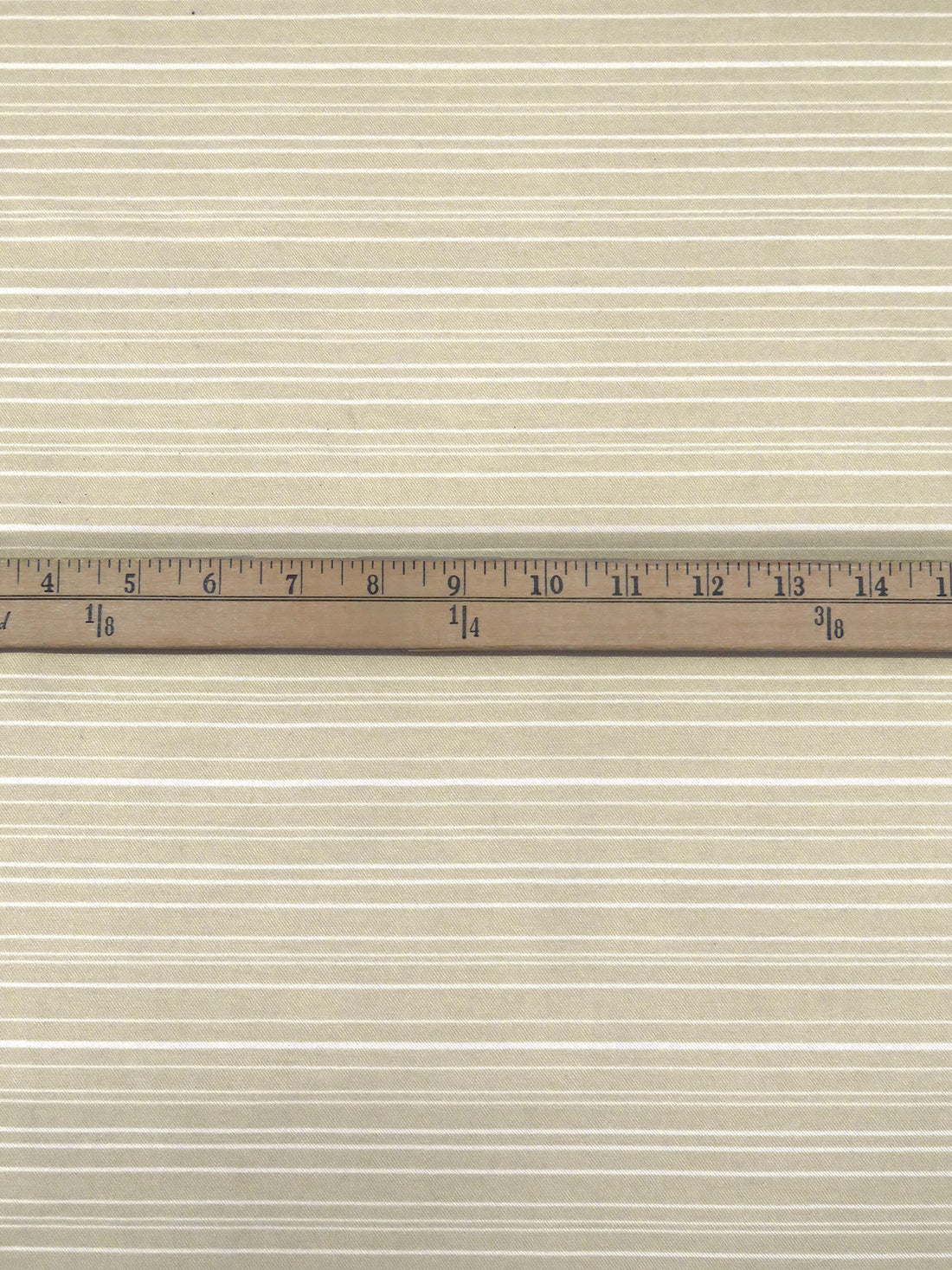 Light Sand/White Cotton/Nylon/Lycra Horizontal Stripe Weave Stretch Bengaline Suiting 57W