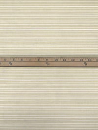 Light Sand/White Cotton/Nylon/Lycra Horizontal Stripe Weave Stretch Bengaline Suiting 57W
