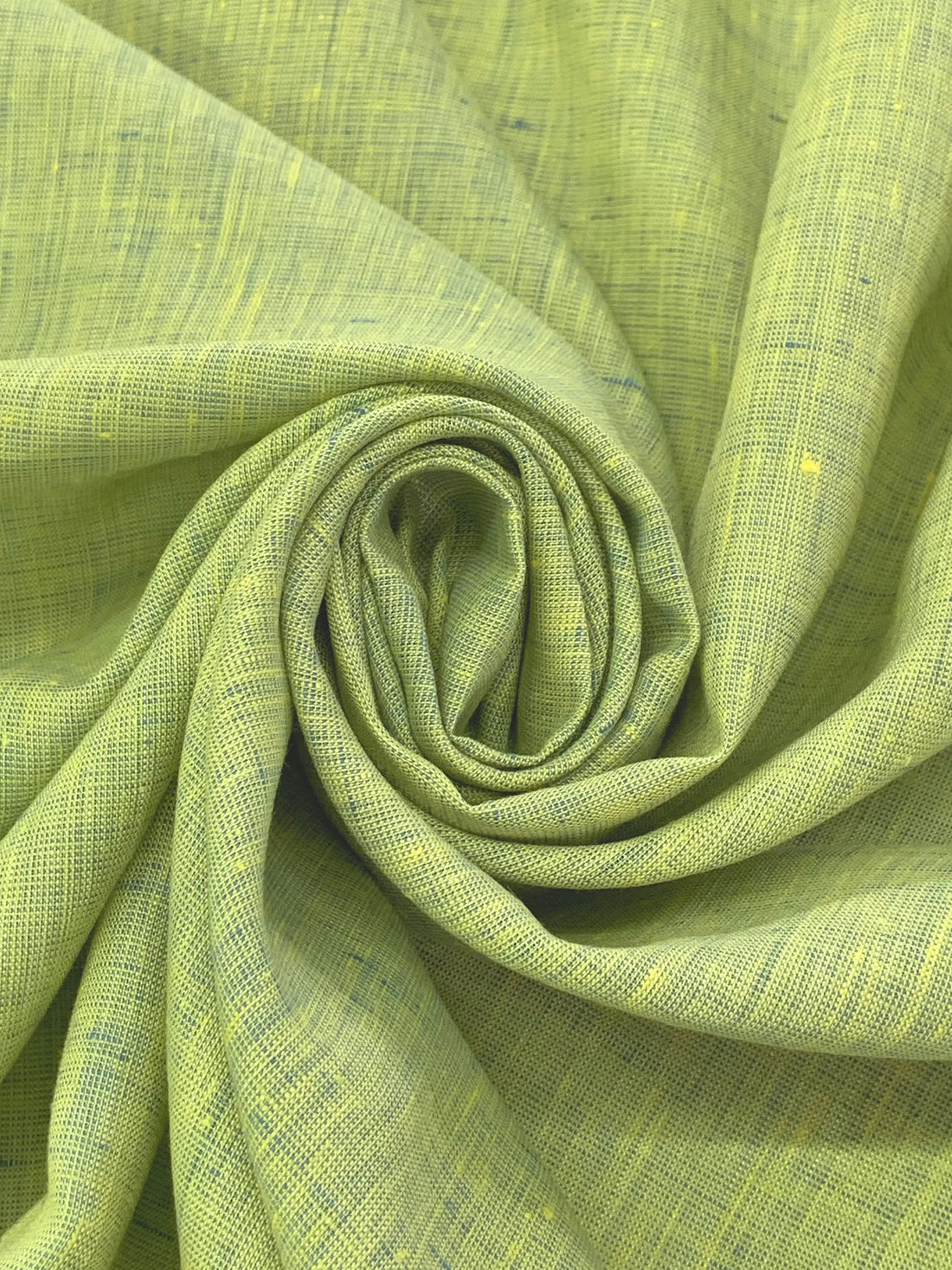 Soft Yellow/Smoky Blue 100% Linen Cross-Dyed Midweight Woven 58W
