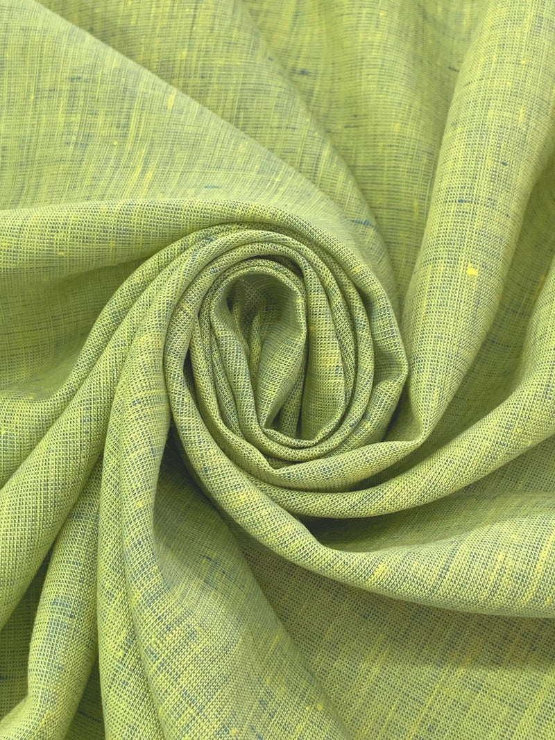 Soft Yellow/Smoky Blue 100% Linen Cross-Dyed Midweight Woven 58W