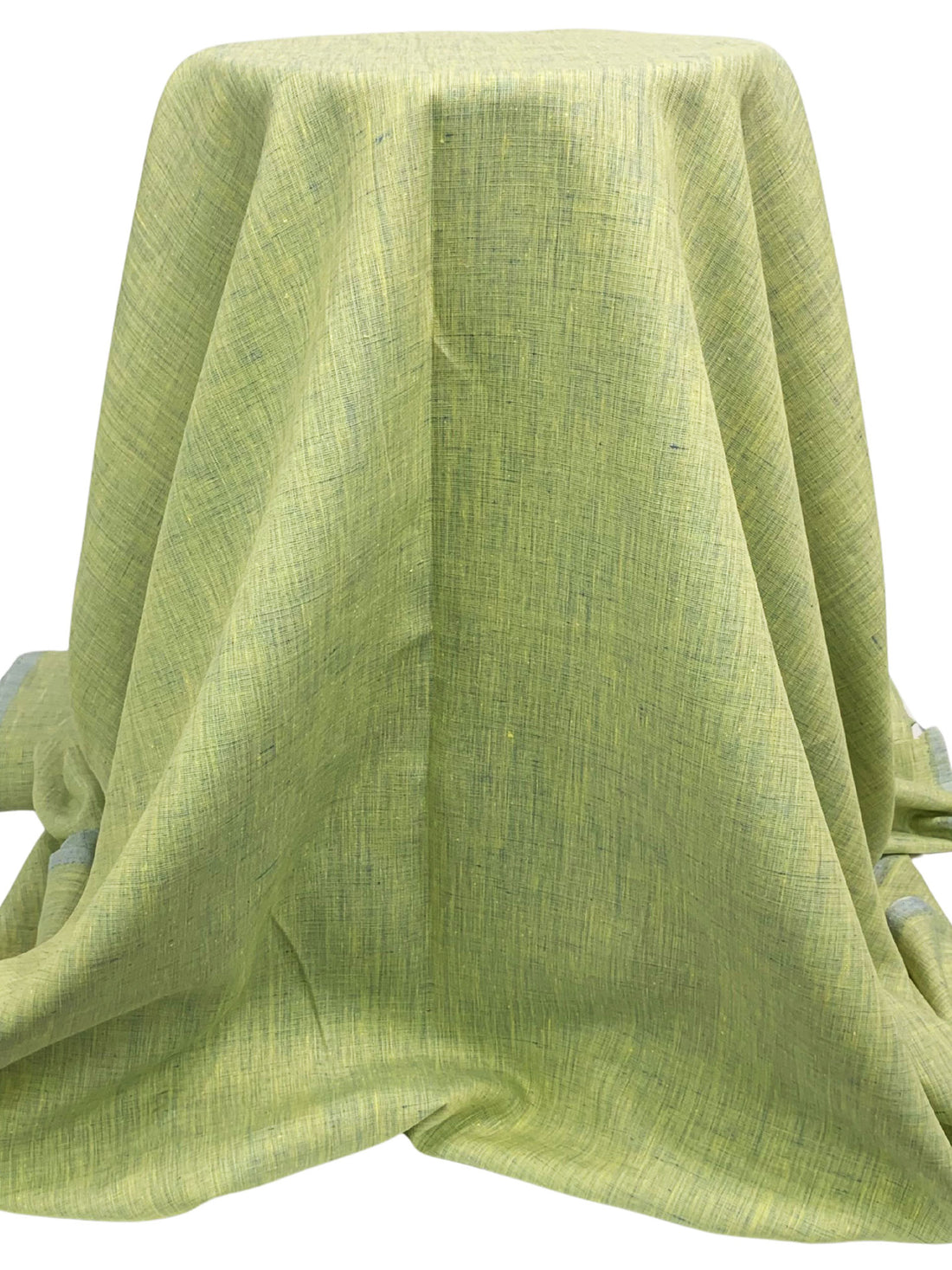 Soft Yellow/Smoky Blue 100% Linen Cross-Dyed Midweight Woven 58W