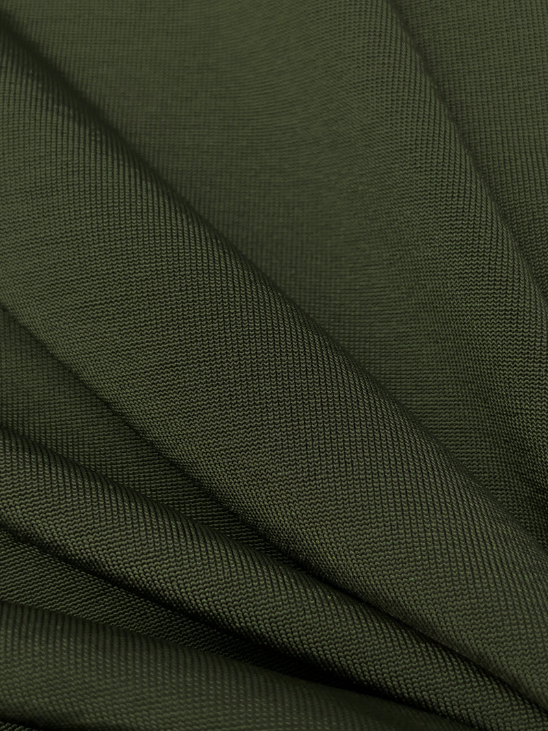 Rifle Green Polyester/Lycra Shiny 4-Way Stretch Knit - Imported From France - The SEI - 52W