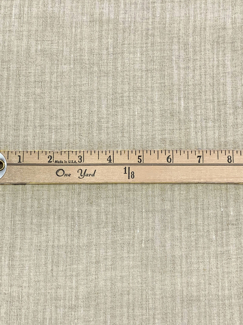 Muted Oat 100% Linen Vertical Leno Weave Stripe Midweight Woven 60W