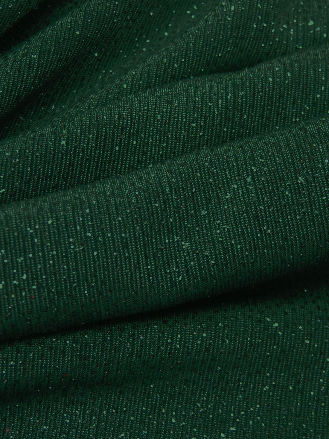 Deep Dark Green Polyester/Lycra Glitter Slinky Knit - NY Designer - 57W