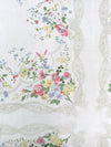 SOLD BY THE PANEL ONLY - Soft White/Nickel Gray/Taffy Pink/Multi Silk/Cotton Floral Framework Print Voile - Johnny Was - 54W