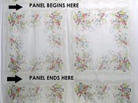 SOLD BY THE PANEL ONLY - Soft White/Nickel Gray/Taffy Pink/Multi Silk/Cotton Floral Framework Print Voile - Johnny Was - 54W