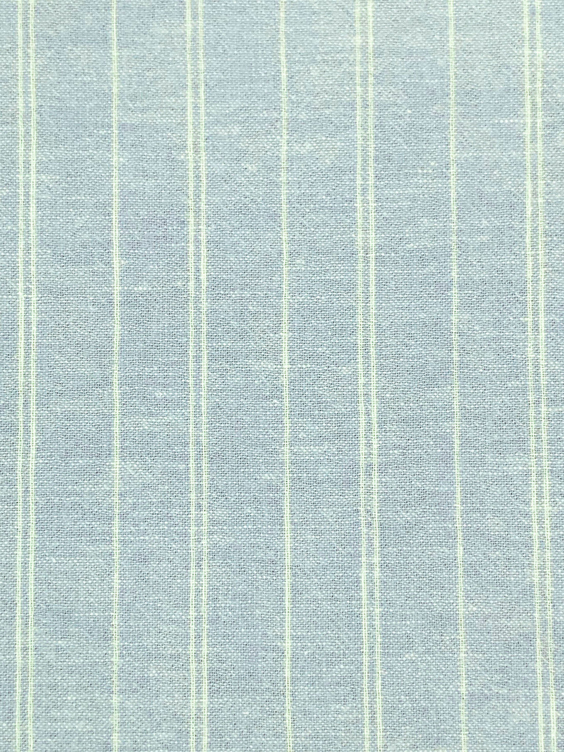 Pale Sky Blue/Off-White Hemp/Organic Cotton Vertical Stripe Chambray Shirting 56W