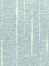 Pale Sky Blue/Off-White Hemp/Organic Cotton Vertical Stripe Chambray Shirting 56W