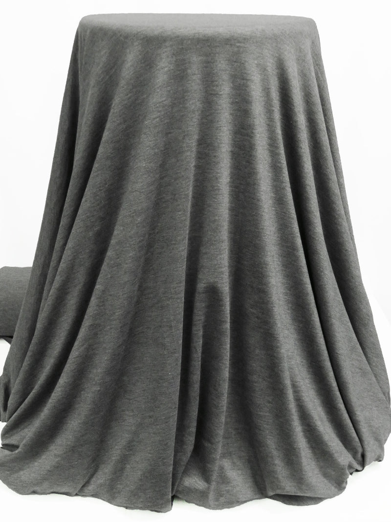 Heathered Coal Dust Gray Rayon/Lycra Jersey Knit 58W