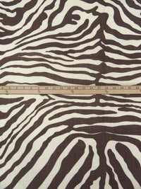 Deep Caviar/Bone 100% Linen Zebra Print Canvas 54W