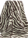 Deep Caviar/Bone 100% Linen Zebra Print Canvas 54W
