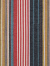 Brick Red/White/Slate Blue/Multi Polyester/Rayon/Lycra Vertical Multi Stripe Print French Terry Knit 60W