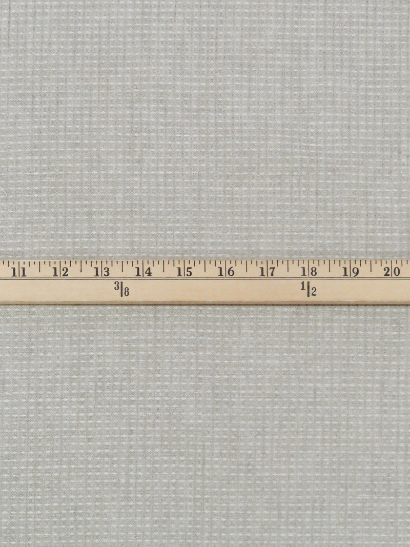 Oatmeal/White 100% Linen Novelty Grid Weave Shirt Weight Woven 60W