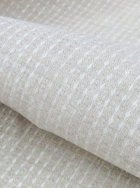 Oatmeal/White 100% Linen Novelty Grid Weave Shirt Weight Woven 60W