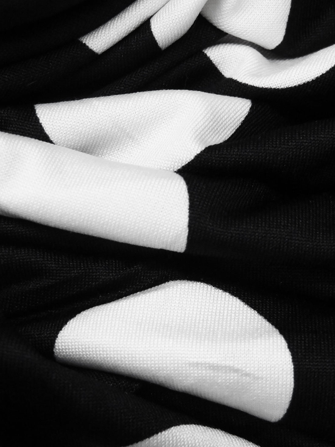 Black/White Polyester/Lycra Polka Large Dot Print DTY Knit - NY Designer - 59W