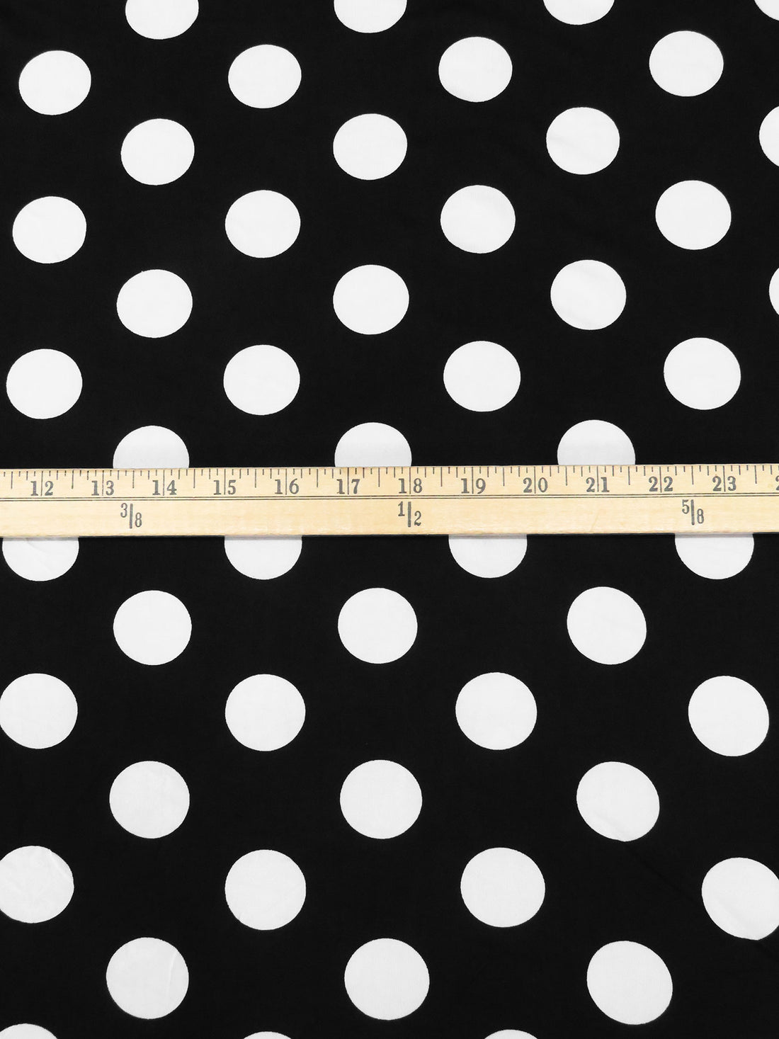 Black/White Polyester/Lycra Polka Large Dot Print DTY Knit - NY Designer - 59W
