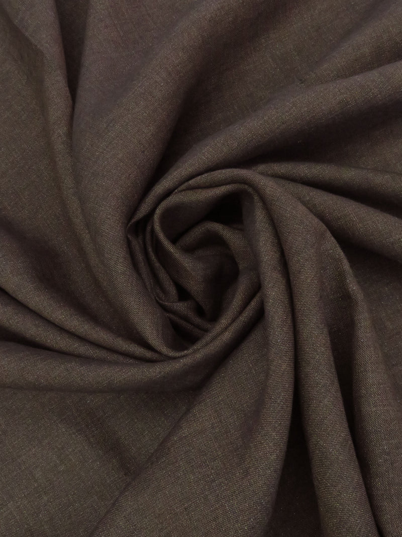 Umber Brown 100% Linen Cross-Dyed Shirt Weight Woven 58W