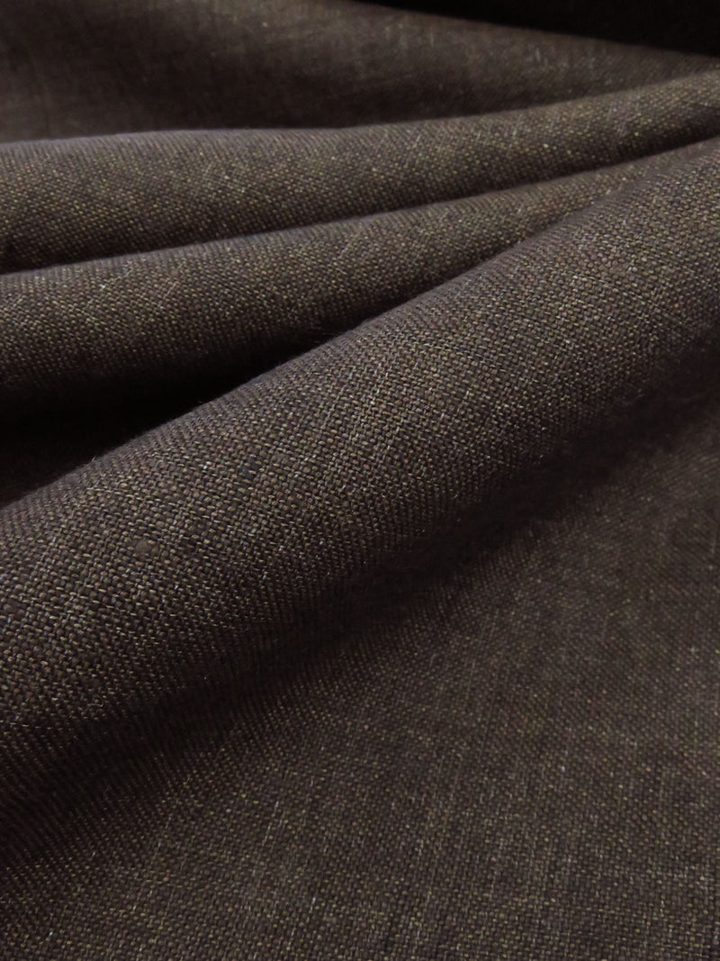 Umber Brown 100% Linen Cross-Dyed Shirt Weight Woven 58W