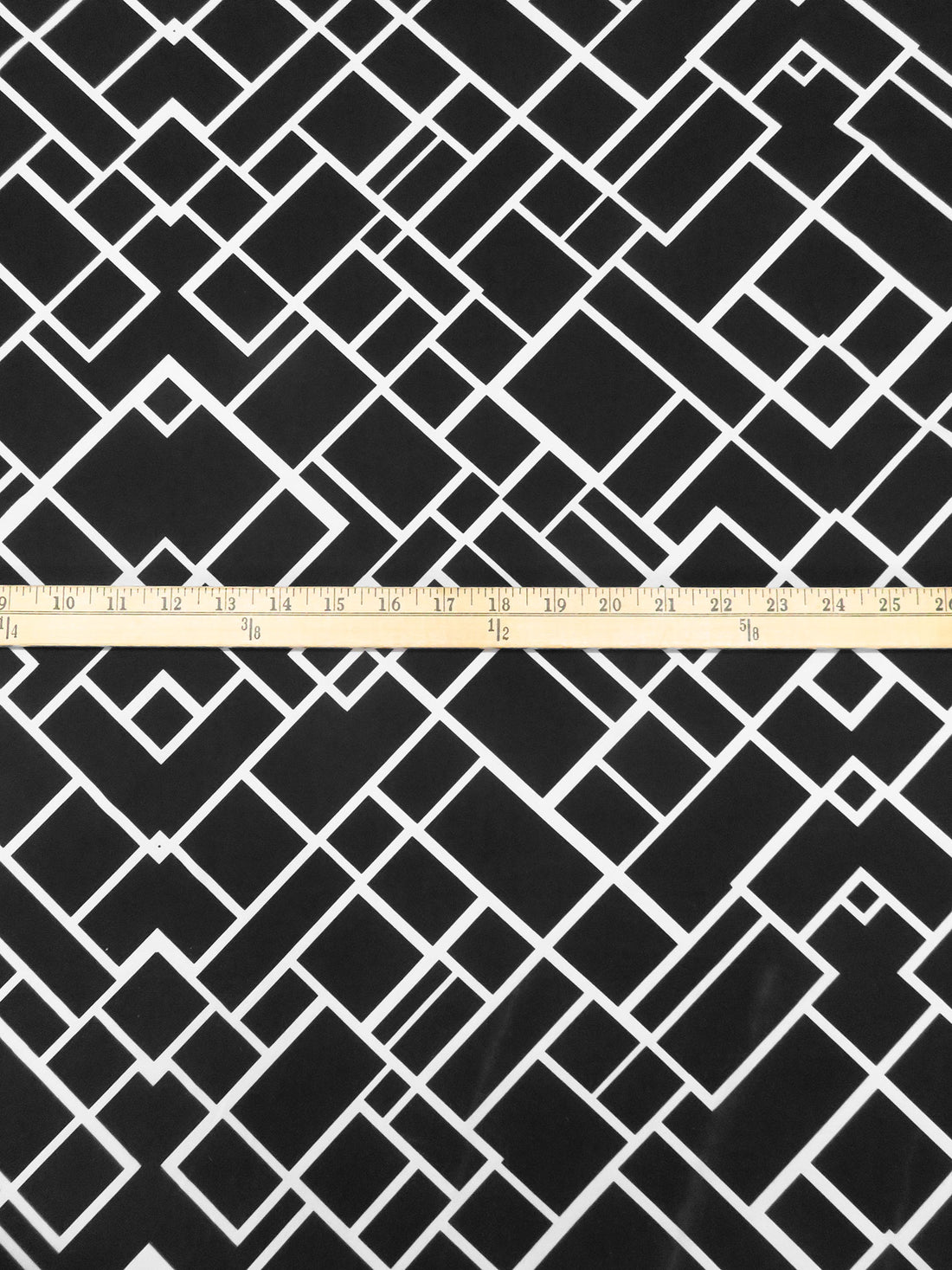 Black/White Polyester/Lycra Geometric Lattice Print ITY Knit - NY Designer - 59W