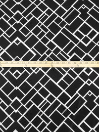 Black/White Polyester/Lycra Geometric Lattice Print ITY Knit - NY Designer - 59W