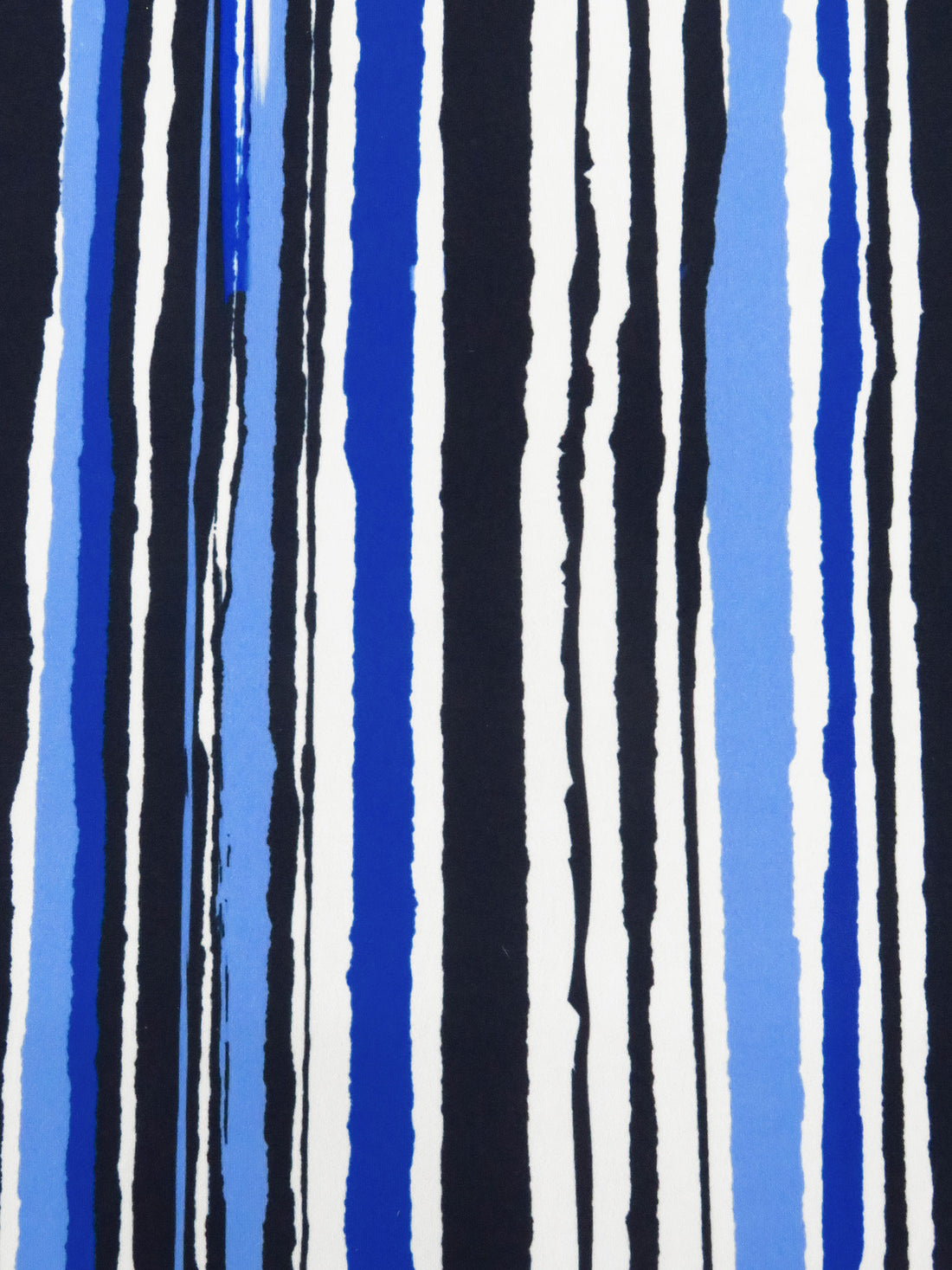 Midnight Navy/White/Cornflower/Multi Polyester/Lycra Organic Vertical Stripe Print ITY Knit - NY Designer - 57W