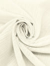 Ivory 100% Linen Vertical Leno Weave Stripe Midweight Woven 58W