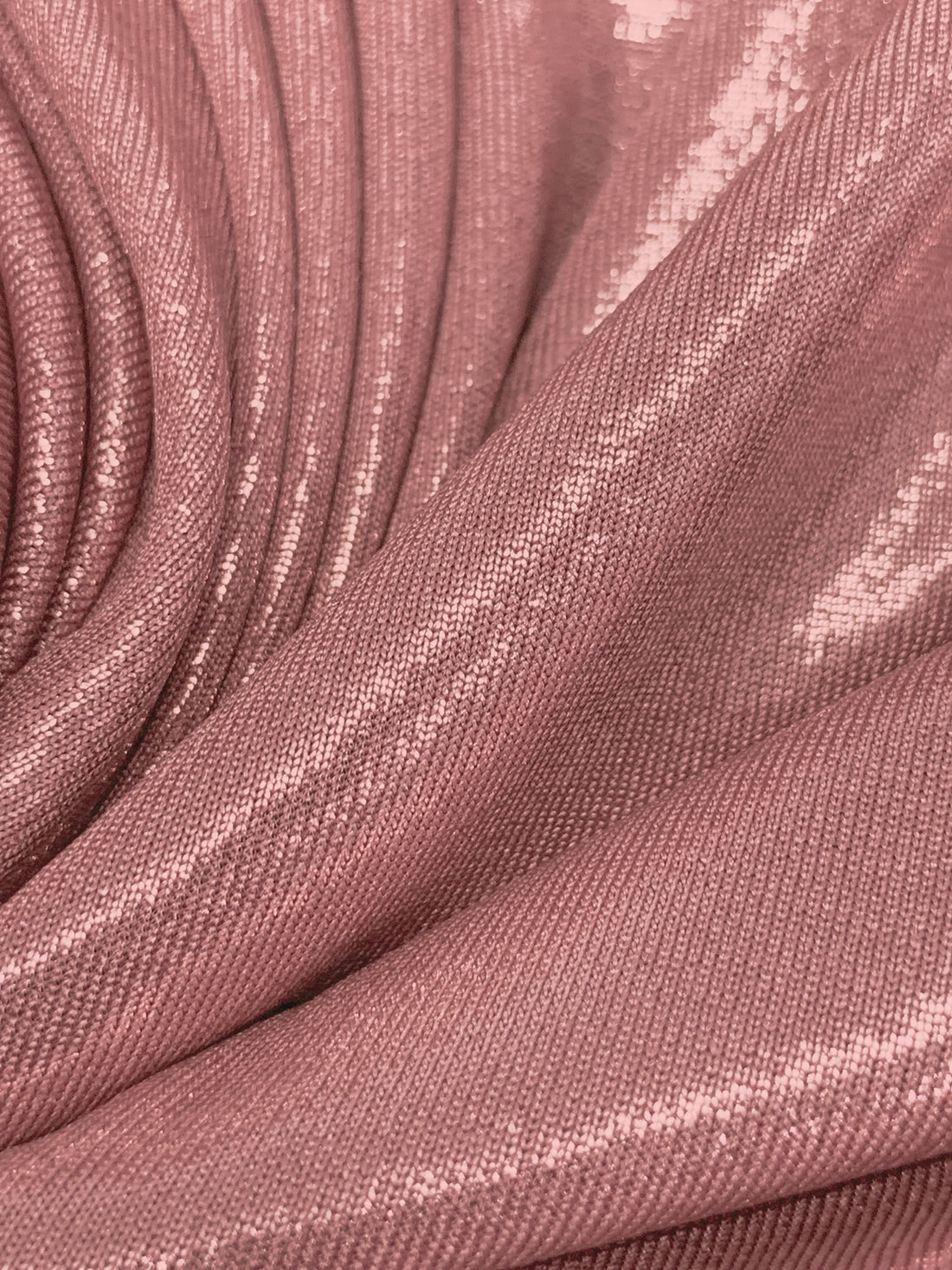 Dusty Rose Polyester/Lycra Foil Slinky Knit - NY Designer - 58W