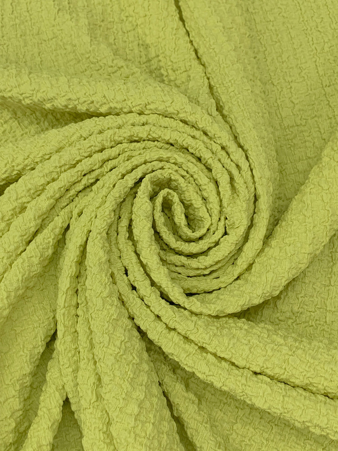 Medium Spring Bud Green Polyester/Lycra Puckered Novelty Knit - NY Designer - 61W