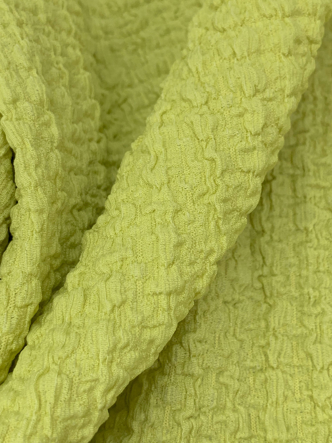 Medium Spring Bud Green Polyester/Lycra Puckered Novelty Knit - NY Designer - 61W