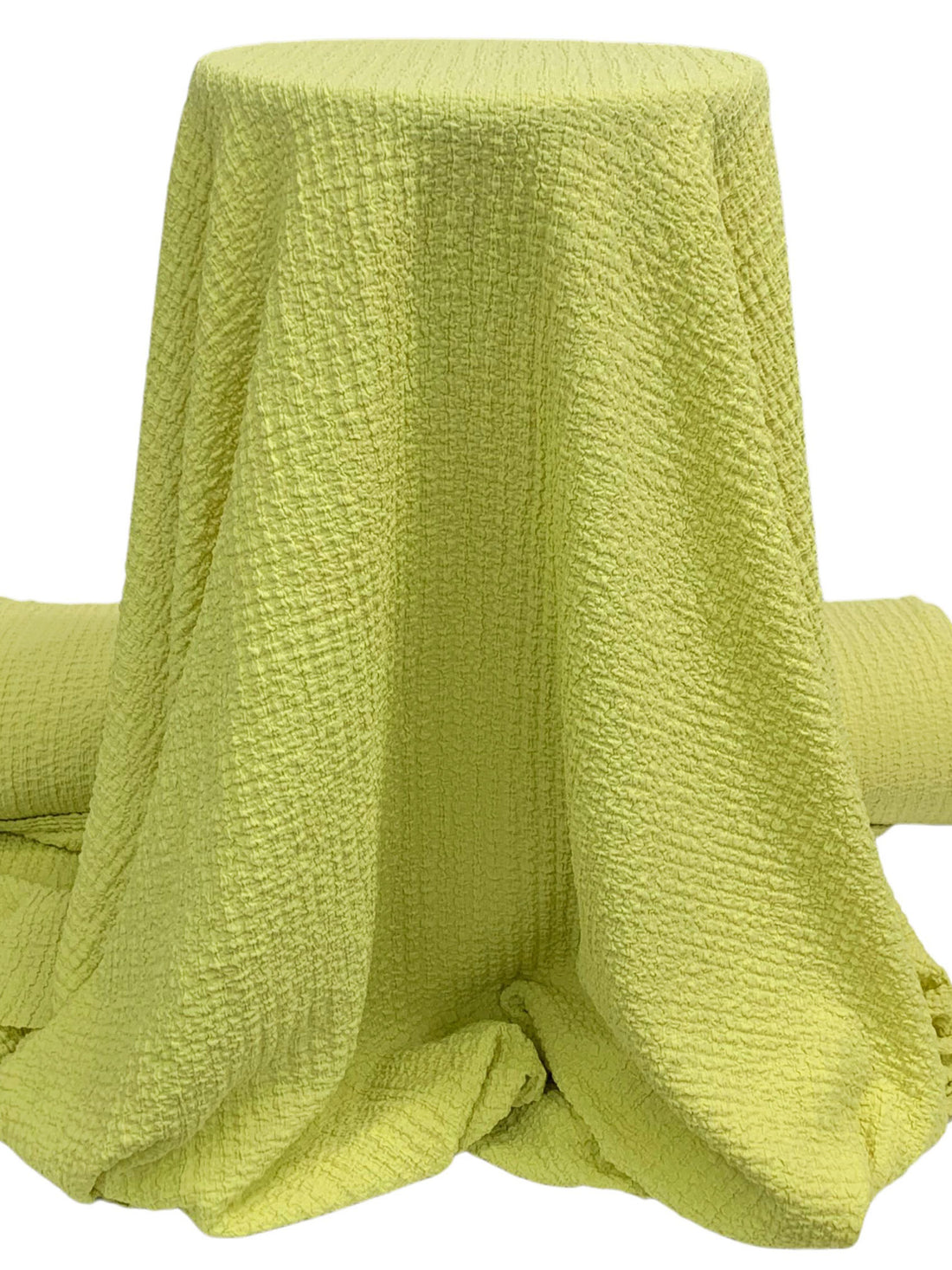 Medium Spring Bud Green Polyester/Lycra Puckered Novelty Knit - NY Designer - 61W