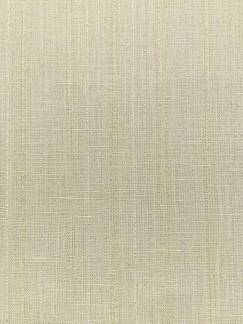 Parchment/Silver/Gold 100% Linen Vertical Metallic Stripe Midweight Woven 62W