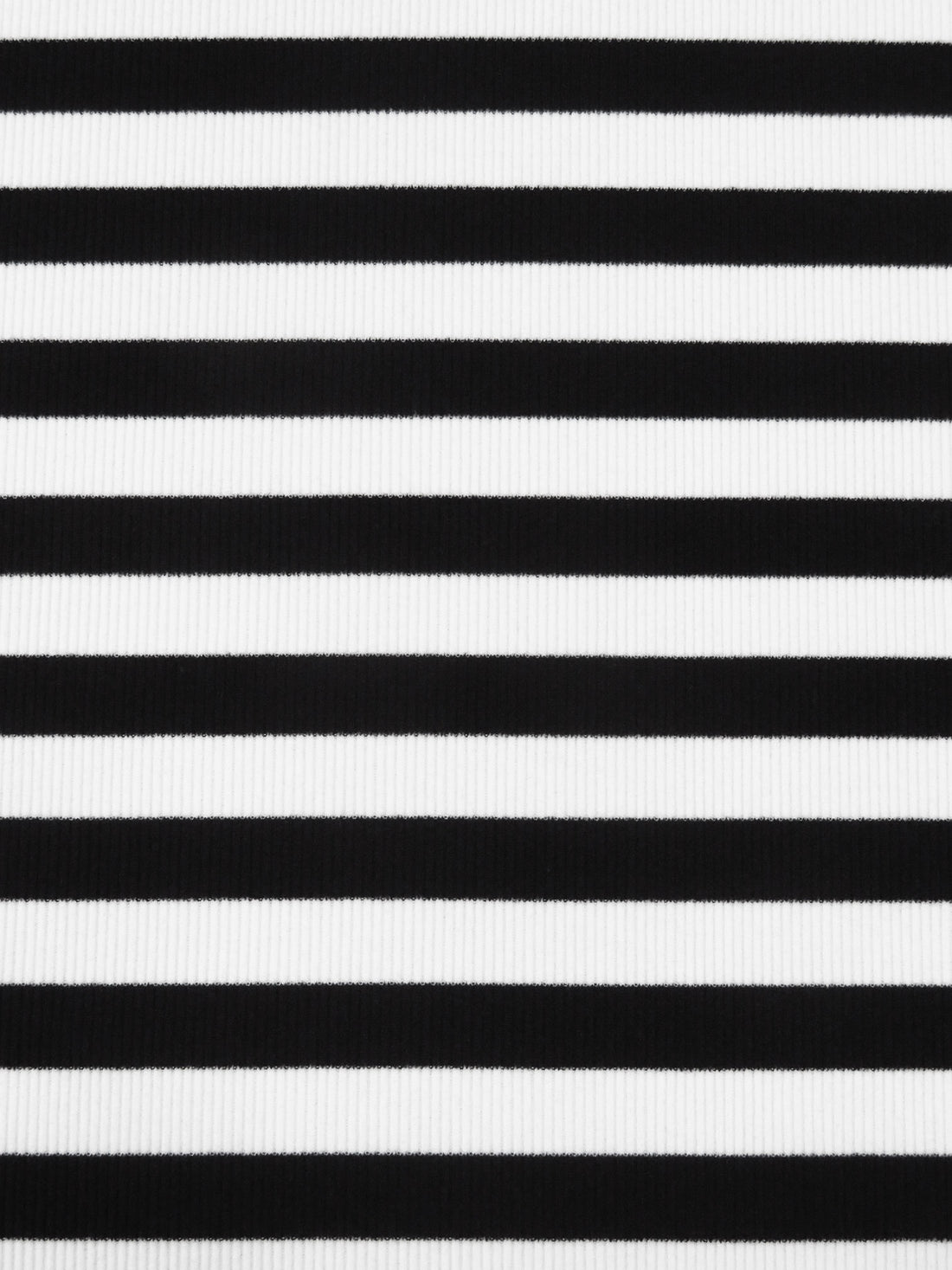 Black/White Rayon/Lycra Horizontal Stripe Weave Brushed 2x2 Rib Knit - NY Designer - 50W